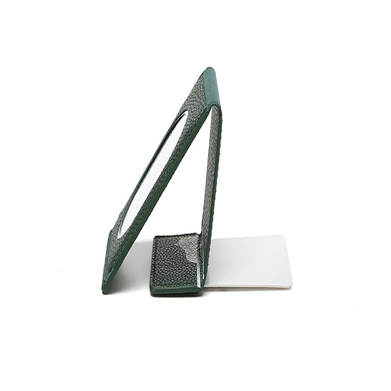 Compatible with iPhone 16 Pro Max magnetic mirror cardholder creative cartoon cat foldable MagSafe leather card case.