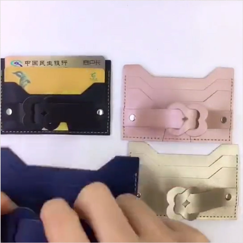 Korean version creative phone back sticker/card holder stand paste/card holder for public transport cards and bank cards/phone back sticker card wallet in stock.