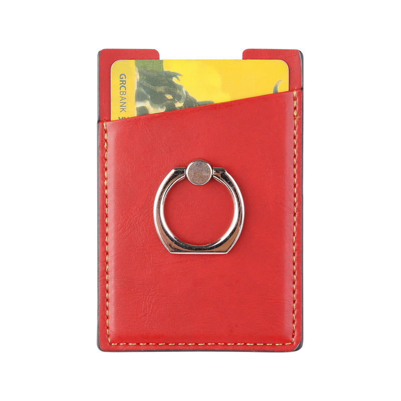 New mobile phone ring stand card holder, mobile back sticker card pouch, leather RFID card holder, back sticker desktop stand in stock.