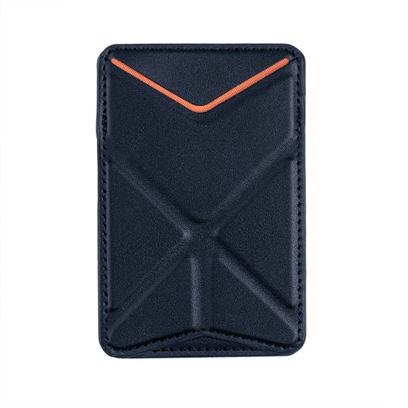 Phone back adhesive storage card holder, foldable leather case, stand card bag, back adhesive stand card insert, casual card holder card bag.