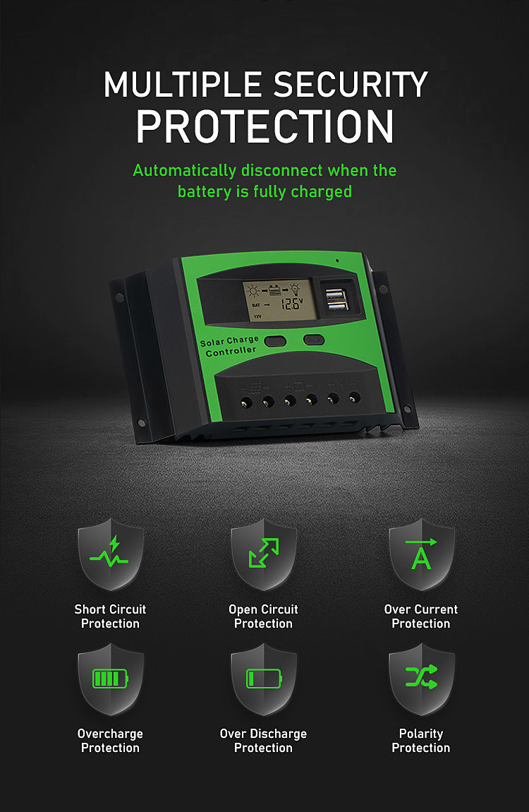 Factory direct supply solar controller 10A 20A30A street light intelligent system charge controller rechargeable lithium battery
