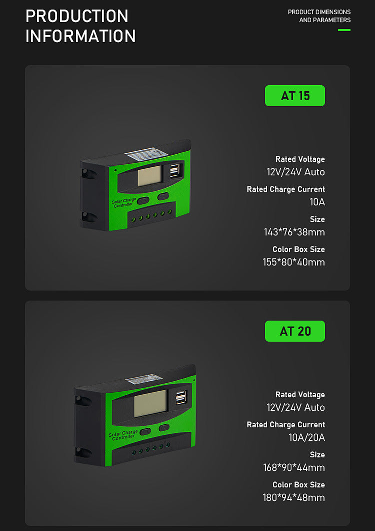 Factory direct supply solar controller 10A 20A30A street light intelligent system charge controller rechargeable lithium battery