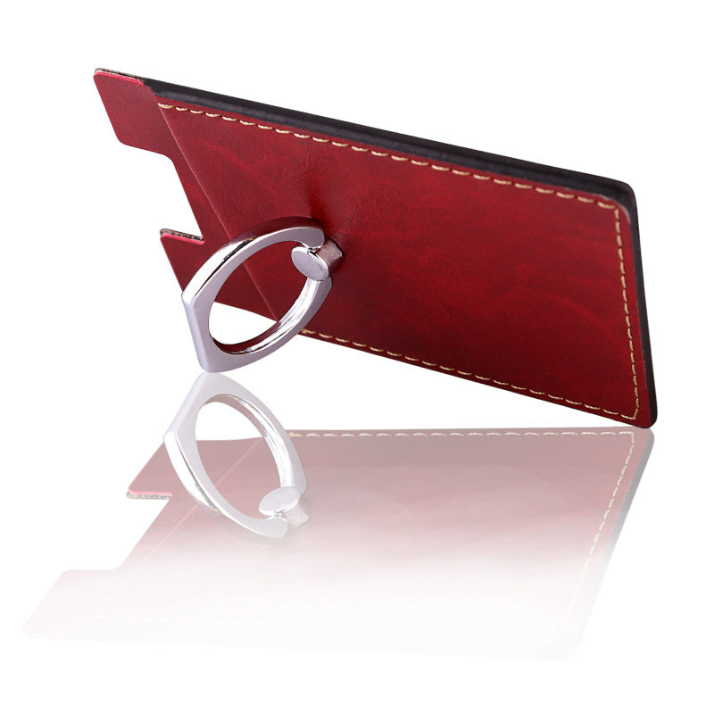New mobile phone ring stand card holder, mobile back sticker card pouch, leather RFID card holder, back sticker desktop stand in stock.