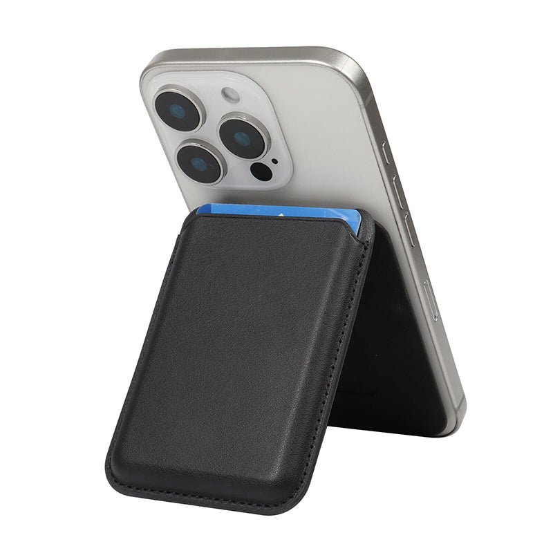 Magnetic leather card holder suitable for iPhone 16 phone card holder MagSafe magnetic card case wallet card pouch stand
