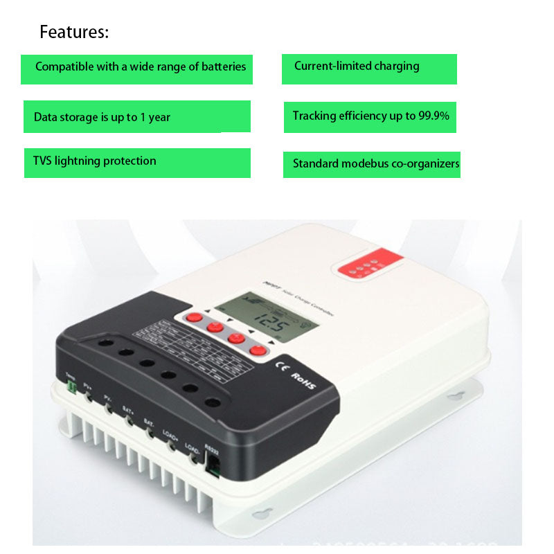 MPPT solar panel controller 30A40A photovoltaic system 12V24Vcan with 485 communication