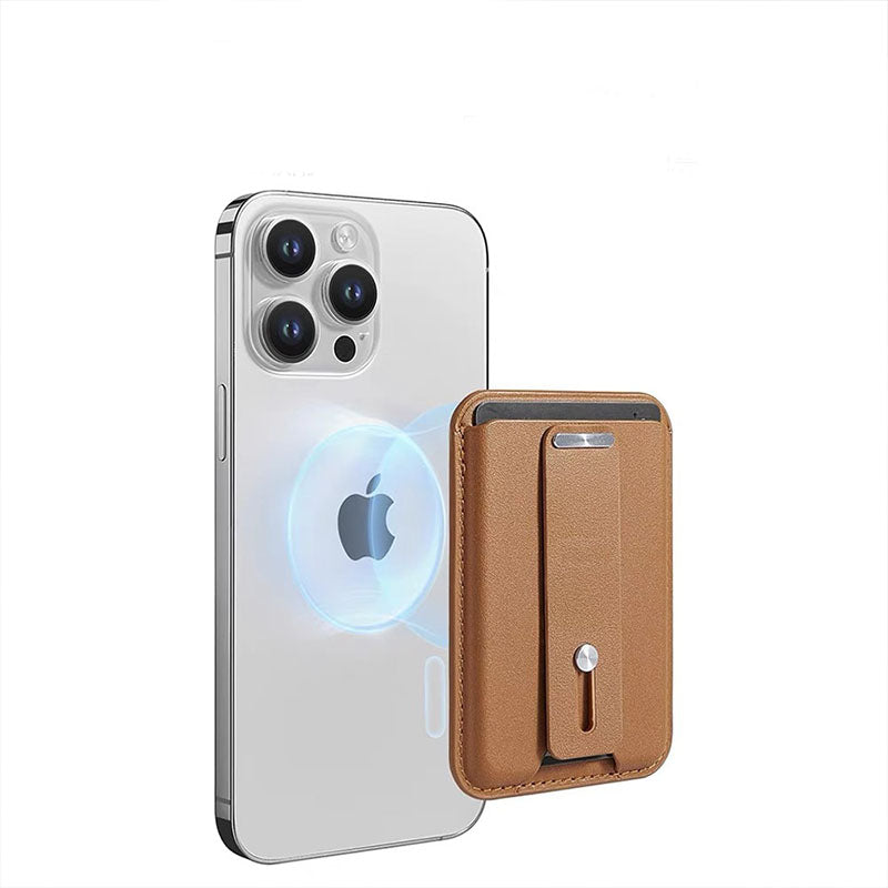 The strong magnetic card holder ring stand is suitable for Apple MagSafe strong magnetic leather card holder.