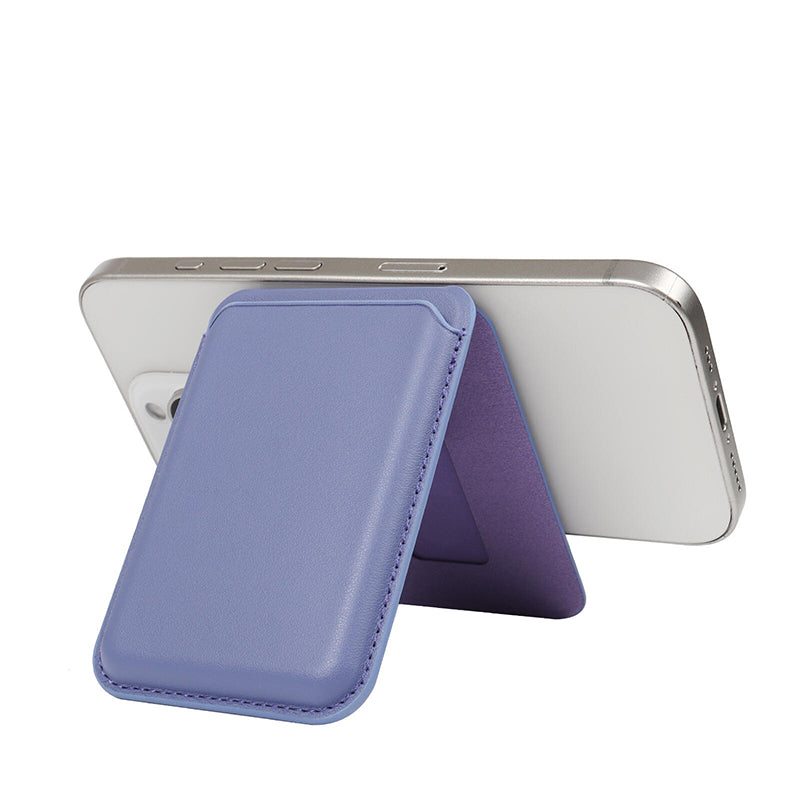 Magnetic leather card holder suitable for iPhone 16 phone card holder MagSafe magnetic card case wallet card pouch stand