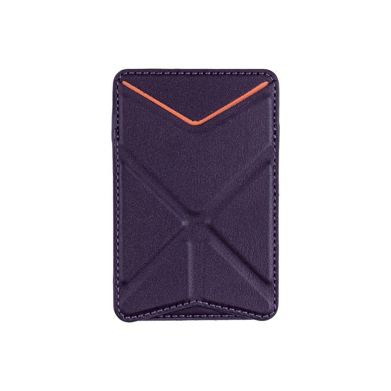 Phone back adhesive storage card holder, foldable leather case, stand card bag, back adhesive stand card insert, casual card holder card bag.