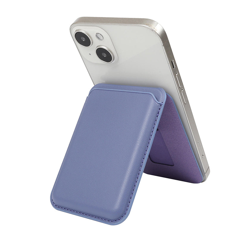 Magnetic leather card holder suitable for iPhone 16 phone card holder MagSafe magnetic card case wallet card pouch stand