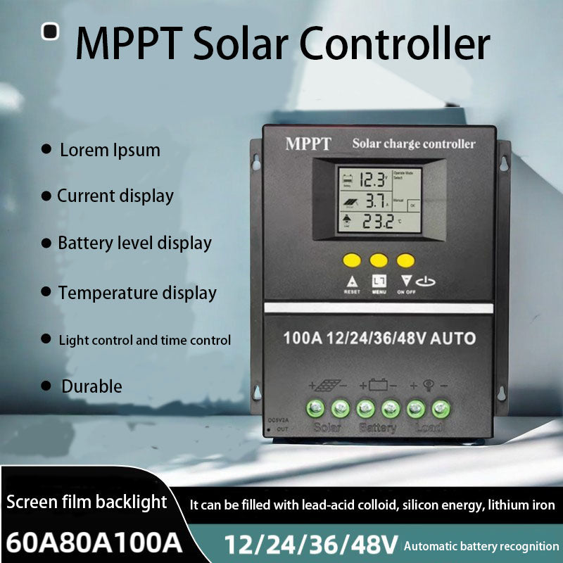 MPPT Solar Controller12V24V 36V 48V Lithium lead-acid battery photovoltaic panel controller