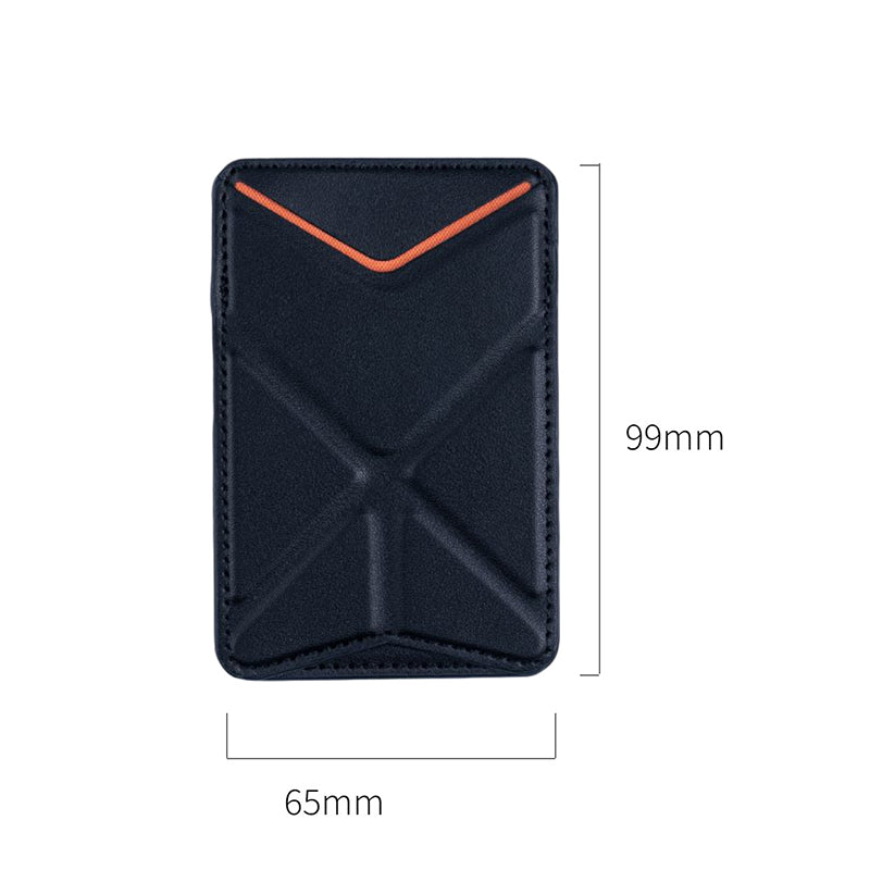Phone back adhesive storage card holder, foldable leather case, stand card bag, back adhesive stand card insert, casual card holder card bag.