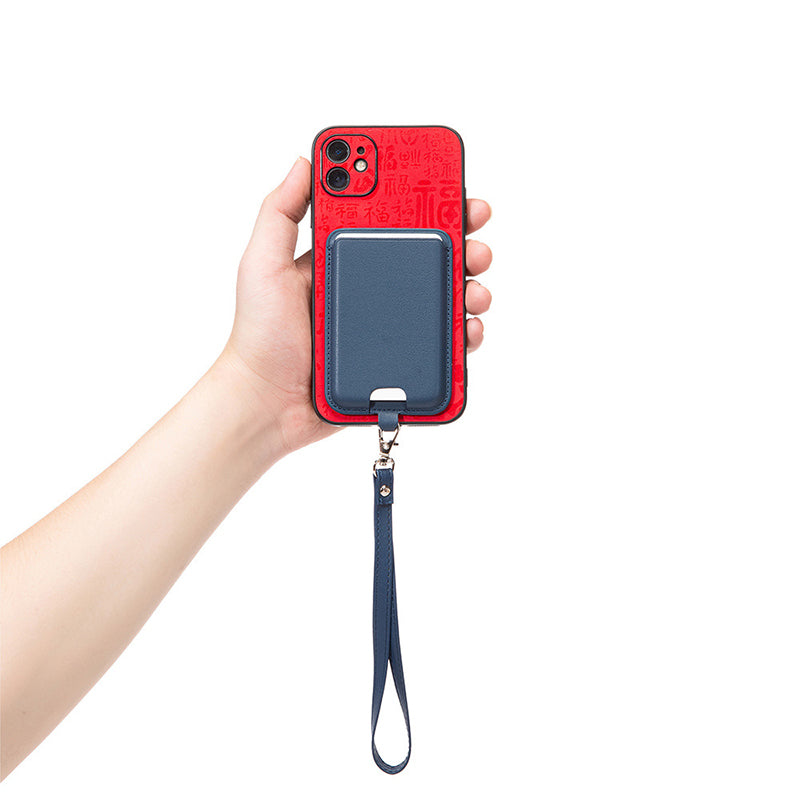 Suitable for MagSafe magnetic hanging strap card holder iPhone 16 Pro Max case cross-border strong card case magnetic strong.