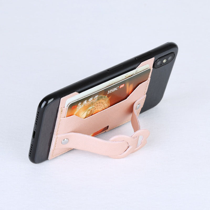 Korean version creative phone back sticker/card holder stand paste/card holder for public transport cards and bank cards/phone back sticker card wallet in stock.
