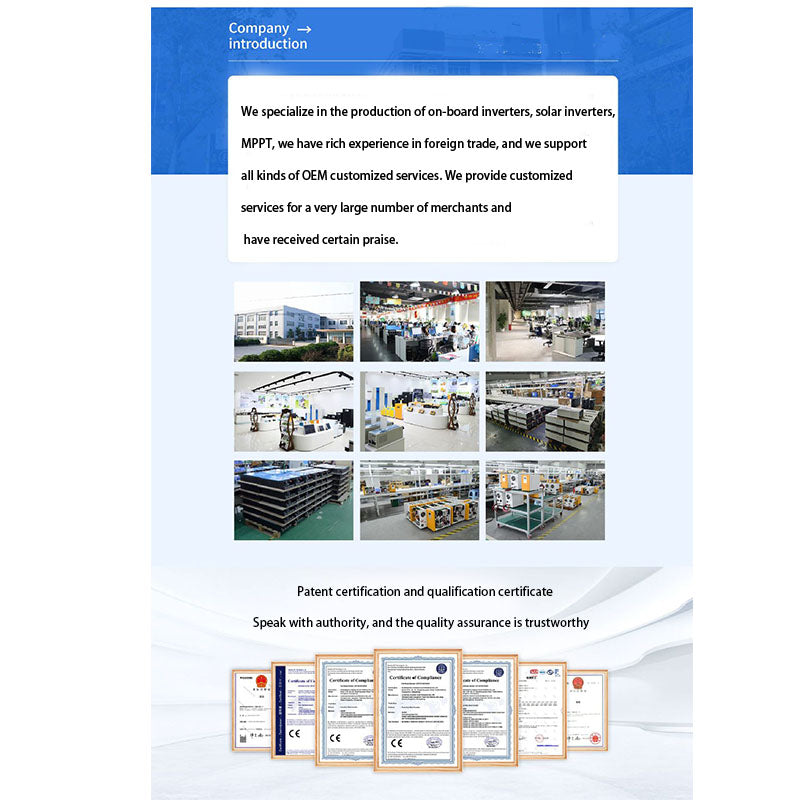 Color screen display high-power on-board inverter 12V 24V 48V 60V To 220V 3000W