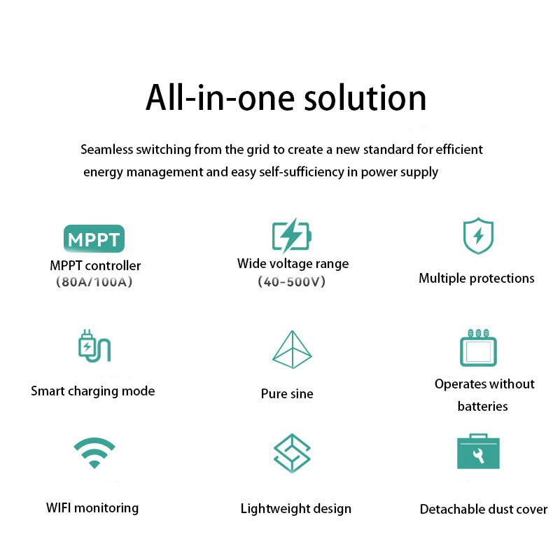 Solar all-in-one outdoor 4KW 6KW PV pure inverter with built-in MPPT controller