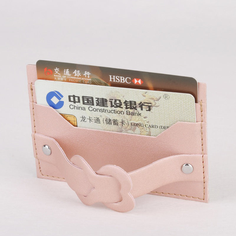 Korean version creative phone back sticker/card holder stand paste/card holder for public transport cards and bank cards/phone back sticker card wallet in stock.