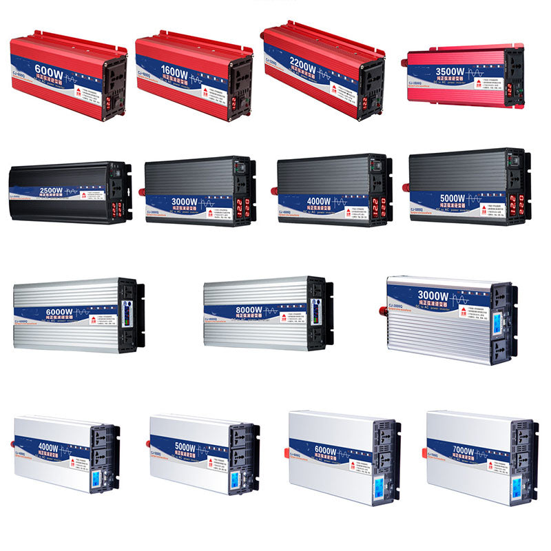 Color screen display high-power on-board inverter 12V 24V 48V 60V To 220V 3000W
