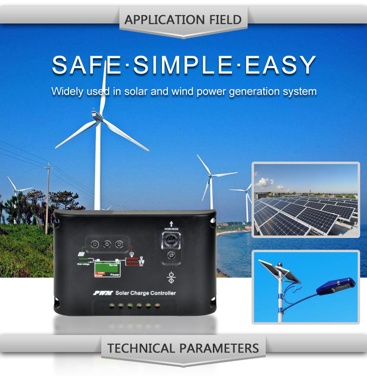 Factory supply solar controller solar street light controller 12V 24V 10A 20A 30A