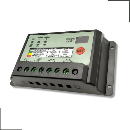 10A~30A solar system controller 12V/24V adaptive dual battery controller