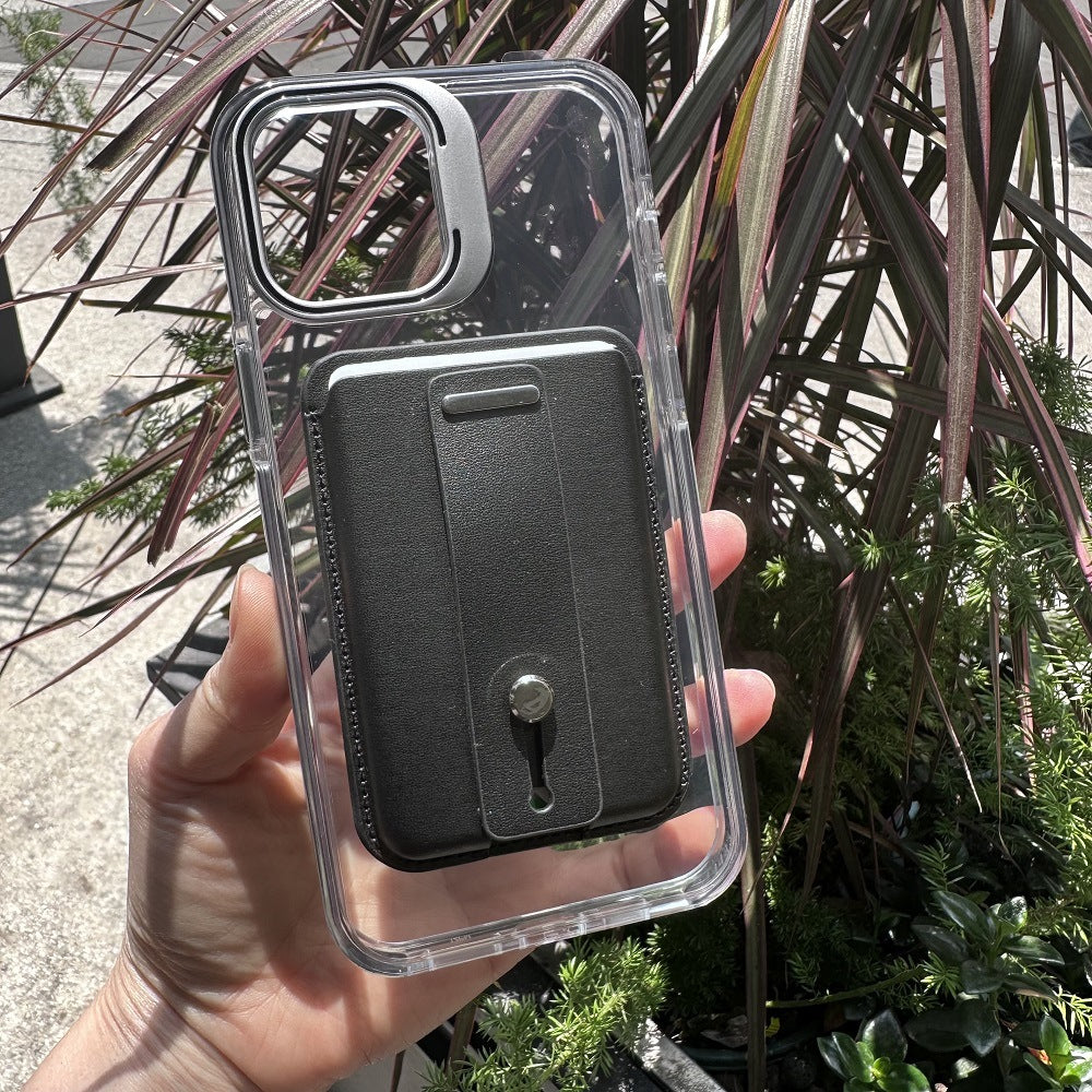 The strong magnetic card holder ring stand is suitable for Apple MagSafe strong magnetic leather card holder.