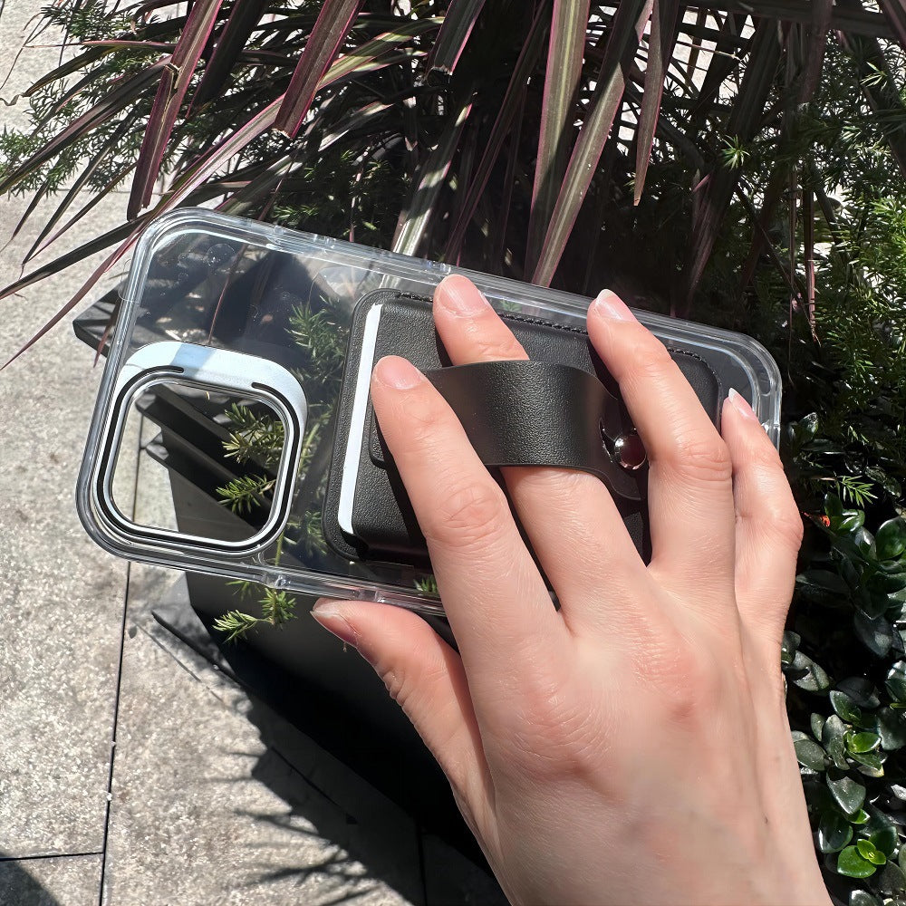 The strong magnetic card holder ring stand is suitable for Apple MagSafe strong magnetic leather card holder.