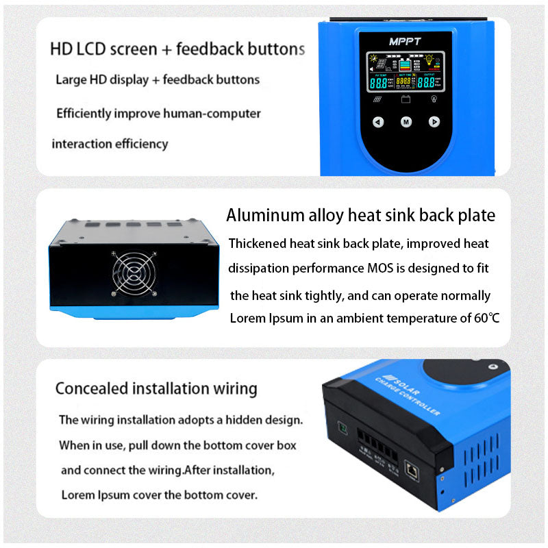 color screen mppt solar controller 30A100A48V photovoltaic solar charge controller