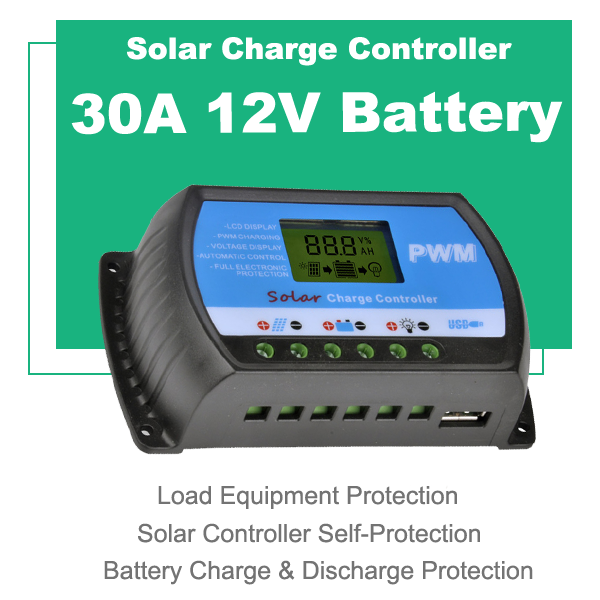 Solar Controller 12V/24V 10A 20A 30A Lead Acid/Lithium Battery Universal Power Generation System