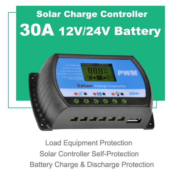 Solar Controller 12V/24V 10A 20A 30A Lead Acid/Lithium Battery Universal Power Generation System