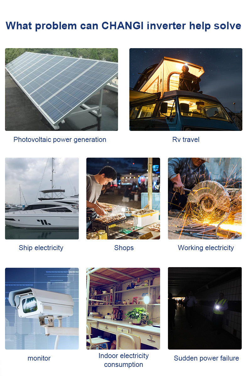 Color screen display high-power on-board inverter 12V 24V 48V 60V To  220V 5000W