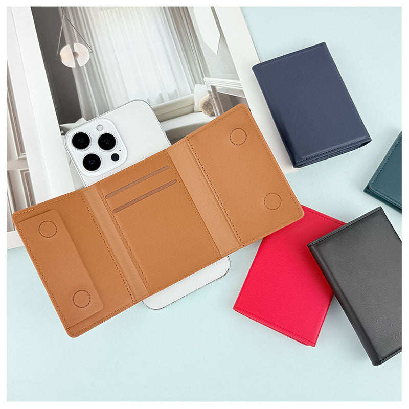 Four-fold magnetic card holder stand