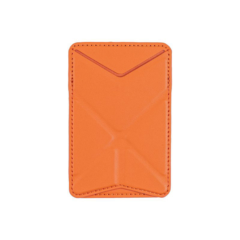 Phone back adhesive storage card holder, foldable leather case, stand card bag, back adhesive stand card insert, casual card holder card bag.