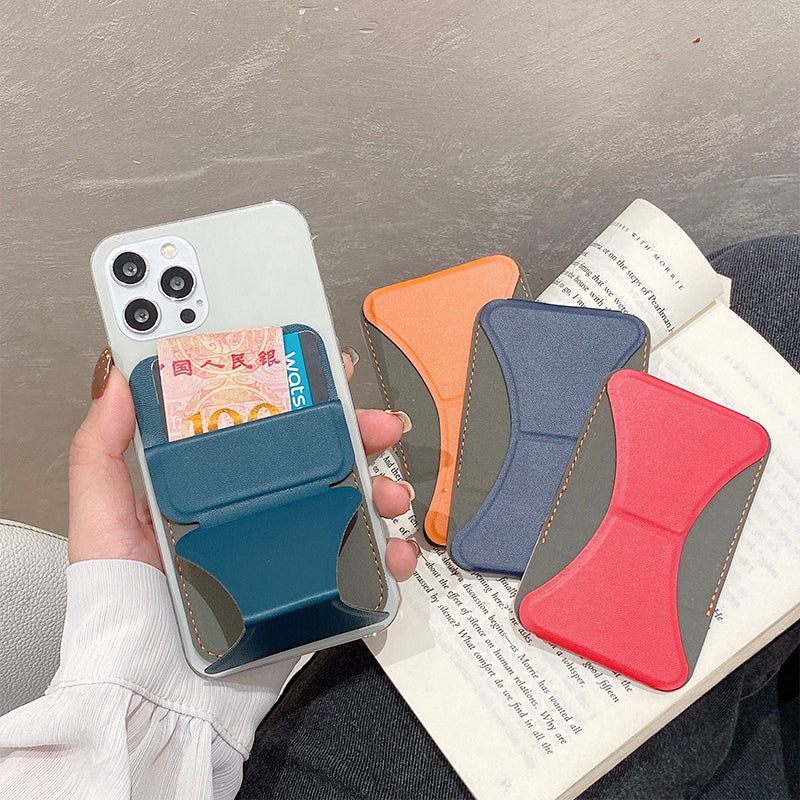 Mobile phone back adhesive holder with card slot