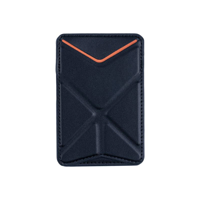 Phone back adhesive storage card holder, foldable leather case, stand card bag, back adhesive stand card insert, casual card holder card bag.
