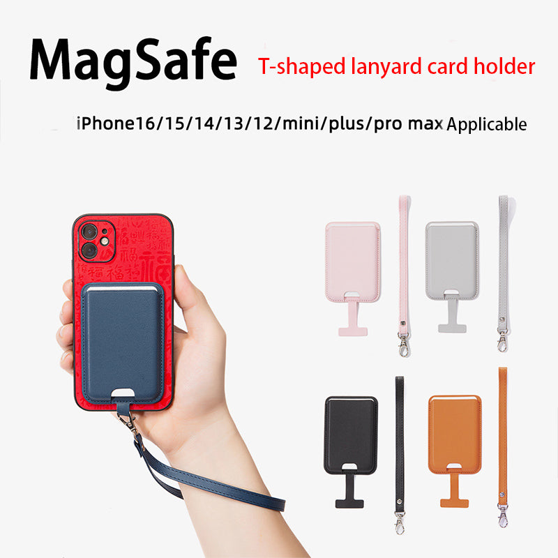 Suitable for MagSafe magnetic hanging strap card holder iPhone 16 Pro Max case cross-border strong card case magnetic strong.