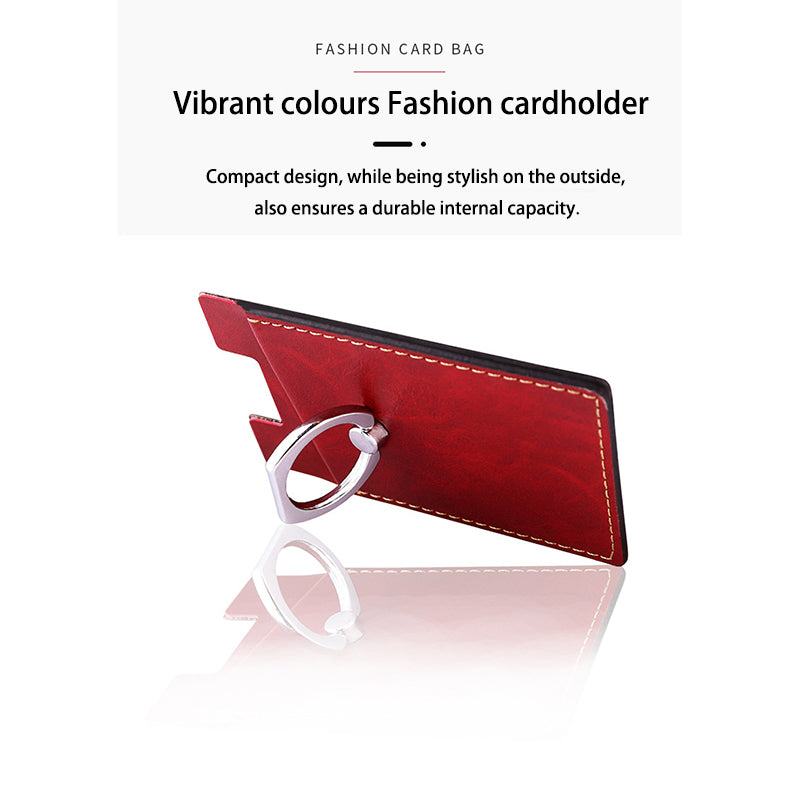 New mobile phone ring stand card holder, mobile back sticker card pouch, leather RFID card holder, back sticker desktop stand in stock.