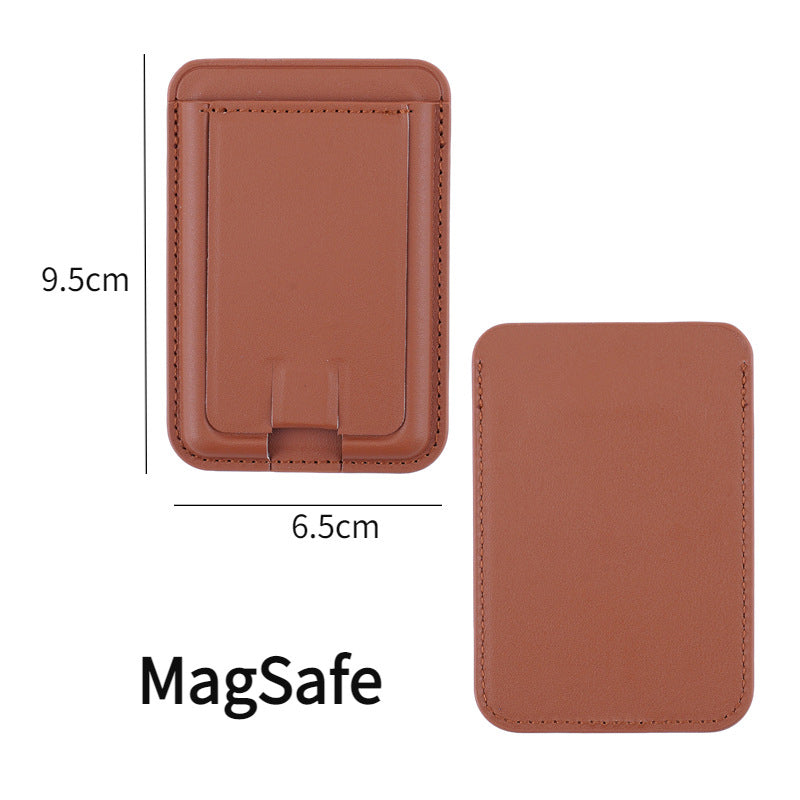 Suitable for iPhone magnetic suction stand card holder leather desktop phone magsafe back clip stand portable foldable.