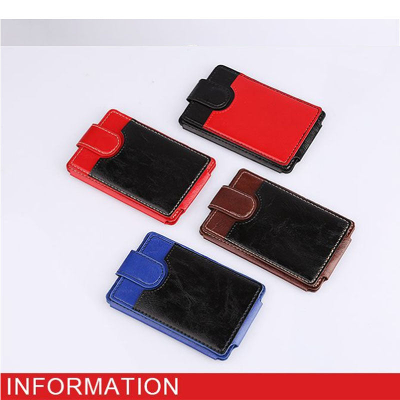 Mobile wallet card sticker holder card sleeve back adhesive crazy horse pattern leather card holder coin card bag mobile stand