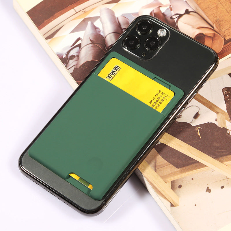 Phone case with card holder, silicone card holder for bus cards, access cards, ID cards, and mobile storage pouch, portable.