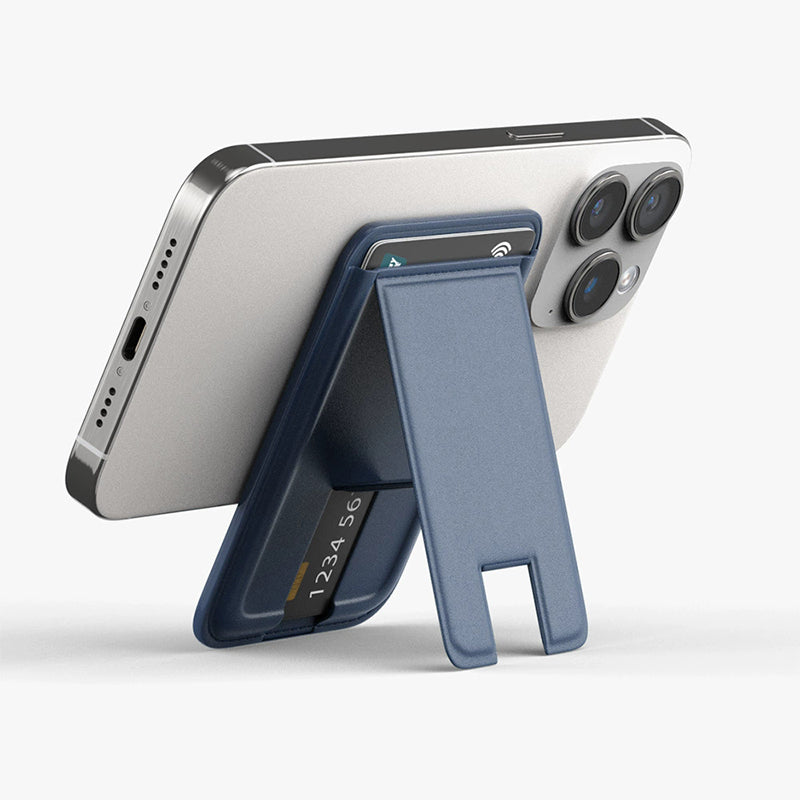 Suitable for iPhone magnetic suction stand card holder leather desktop phone magsafe back clip stand portable foldable.