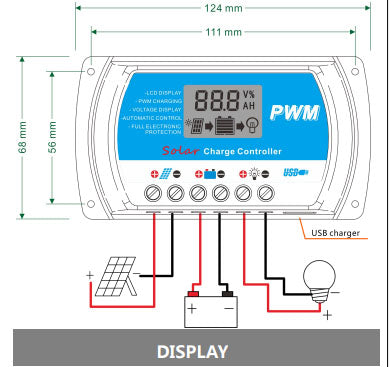 Solar Controller 12V/24V 10A 20A 30A Lead Acid/Lithium Battery Universal Power Generation System
