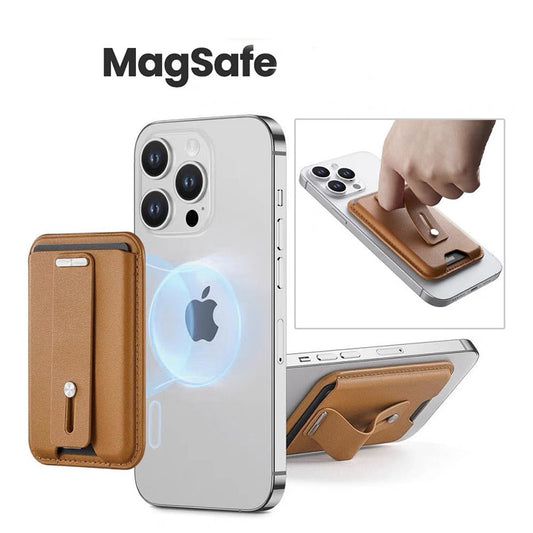 The strong magnetic card holder ring stand is suitable for Apple MagSafe strong magnetic leather card holder.