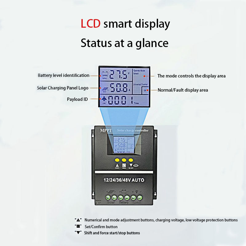MPPT Solar Controller12V24V 36V 48V  Lithium lead-acid battery photovoltaic panel controller