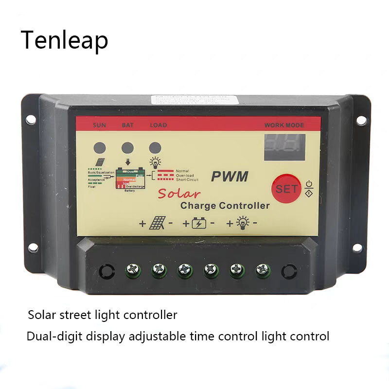 Solar Controller 12V/24V Lead Acid/Lithium Battery Universal Photovoltaic Street Light Light Control Timing Support Customization