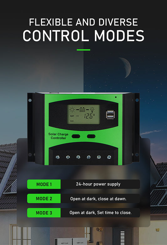 Factory direct supply solar controller 10A 20A30A street light intelligent system charge controller rechargeable lithium battery