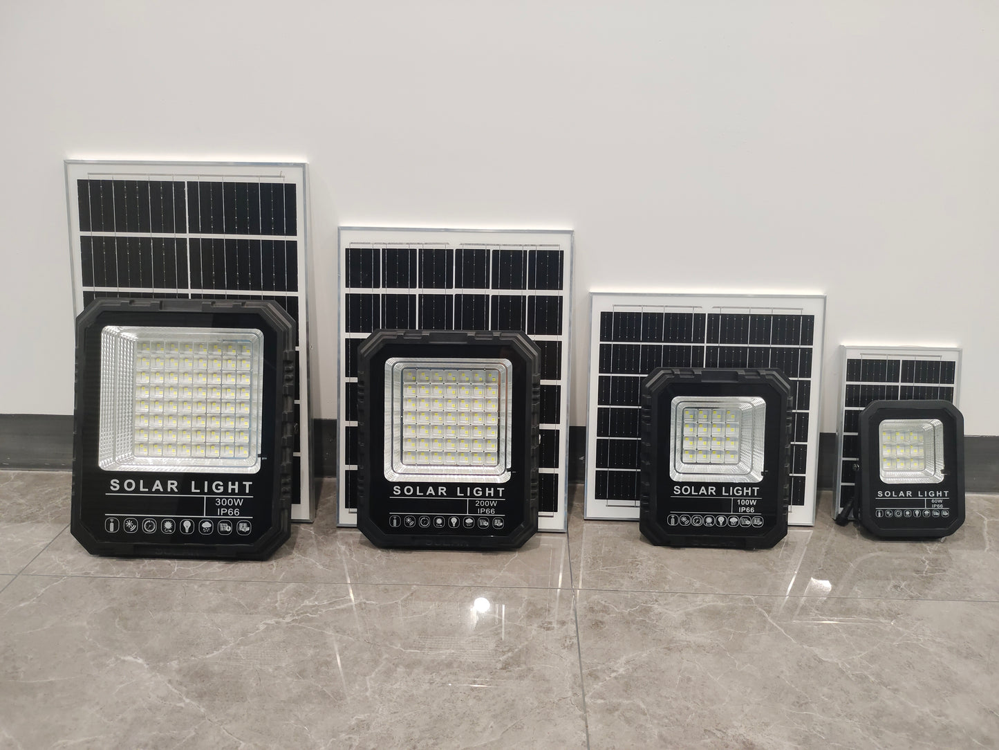 Solar garden lights for home, outdoor floodlights, super bright, rural entrance street lights with LED illumination 100W