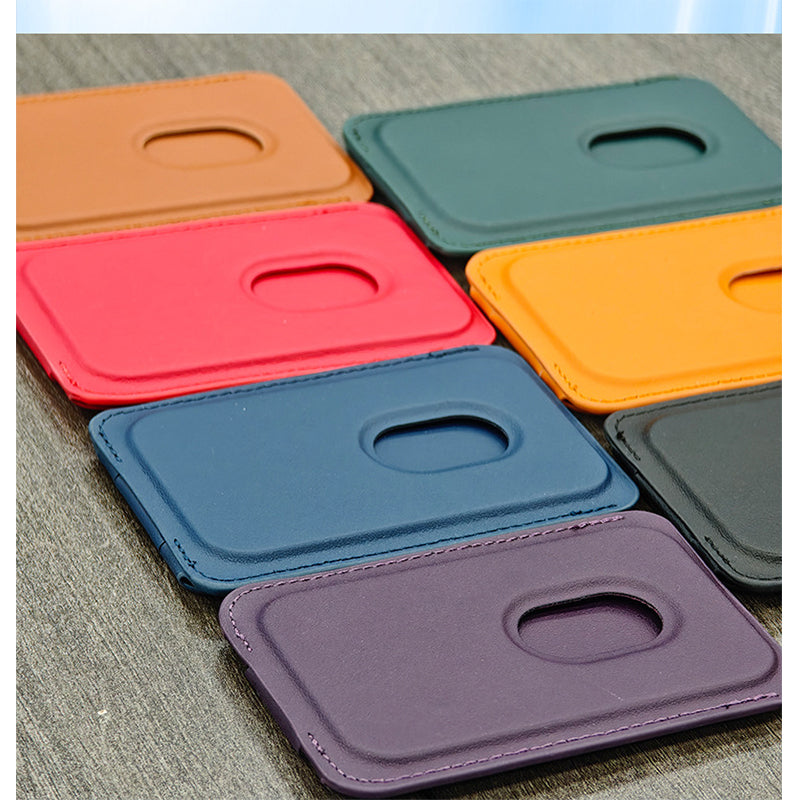 MagSafe magnetic leather card holder phone stand suitable for iPhone 16 with strong magnets and multifunctional features.