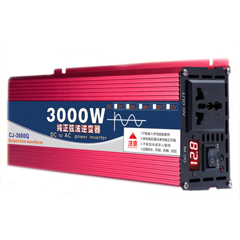 High power pure sine wave home car inverter 12V24V48V72V to 220V 3000W