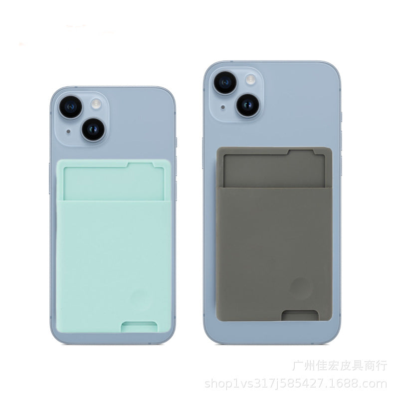 Phone case with card holder, silicone card holder for bus cards, access cards, ID cards, and mobile storage pouch, portable.