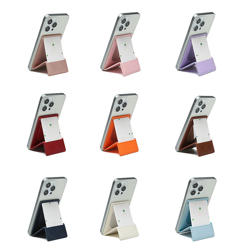 Compatible with iPhone 16 Pro Max magnetic mirror cardholder creative cartoon cat foldable MagSafe leather card case.