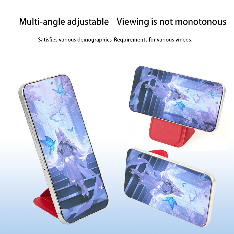 MagSafe magnetic leather card holder phone stand suitable for iPhone 16 with strong magnets and multifunctional features.